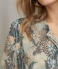 Picture of CELINA BEIGE AND BLUE LOOSE-FITTING PRINTED BLOUSE